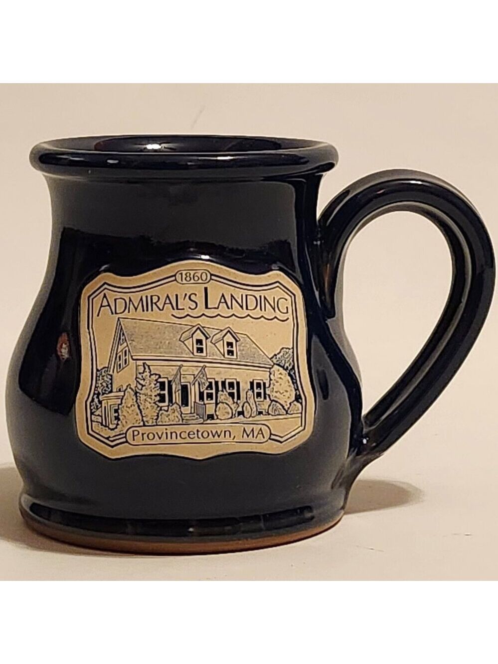 ATTRACTIVE Deneen Pottery Mug ADMIRAL'S LANDING 1860 2012 Mug Round Belly Mug